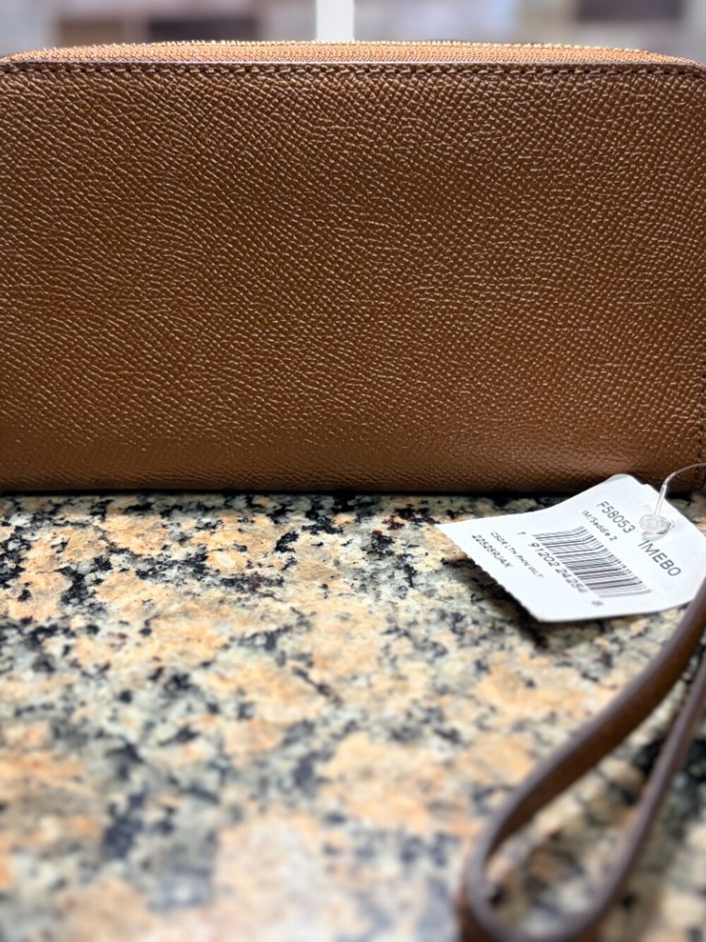 Coach Brown Leather Zip Wallet Wristlet - Picture 2 of 5